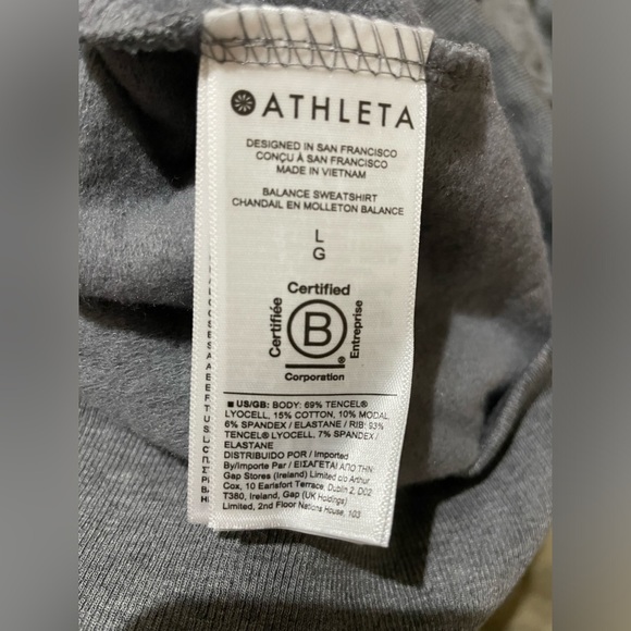 NWT Athleta Balance Hoodie Sweatshirt Full Zipper Grey Size Large - Picture 7 of 9